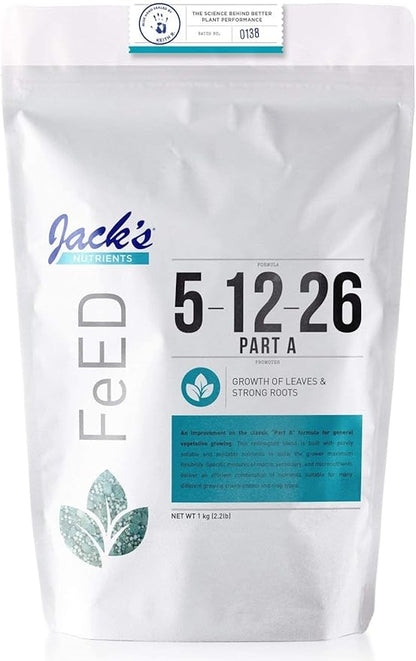 Jack's Classic Nutrients Calcium Nitrate Fertilizer 15-0-0 (Part A and B Dual Pack, 4.4 Pounds Total (Pack of 2))