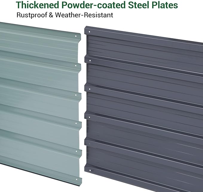 Ohuhu 6x3x1.9FT Metal Raised Garden Bed Outdoor, Reinforced Galvanized Steel Rustproof Planter Box, 100% Non-Toxic, 256 Gal Large Capacity Heavy Duty Raised Beds for Growing Vegetables Flowers Herbs