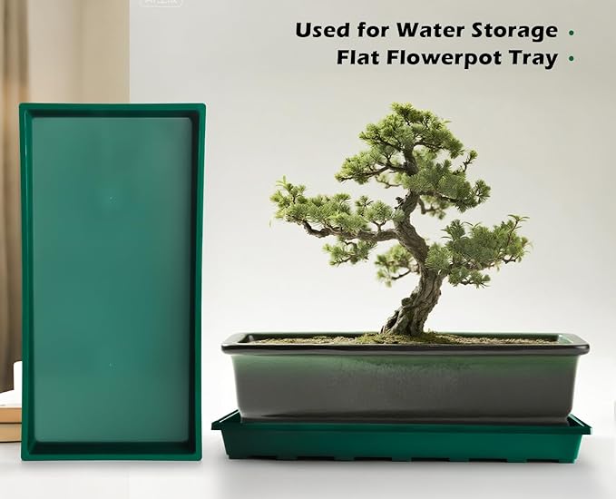 1020 Nursery Pots Trays 5 Pack, Plastic Flat Seed Starter Trays, Durable Seedling Potting Tray for Carrying and Holding Planting Pot (Green)