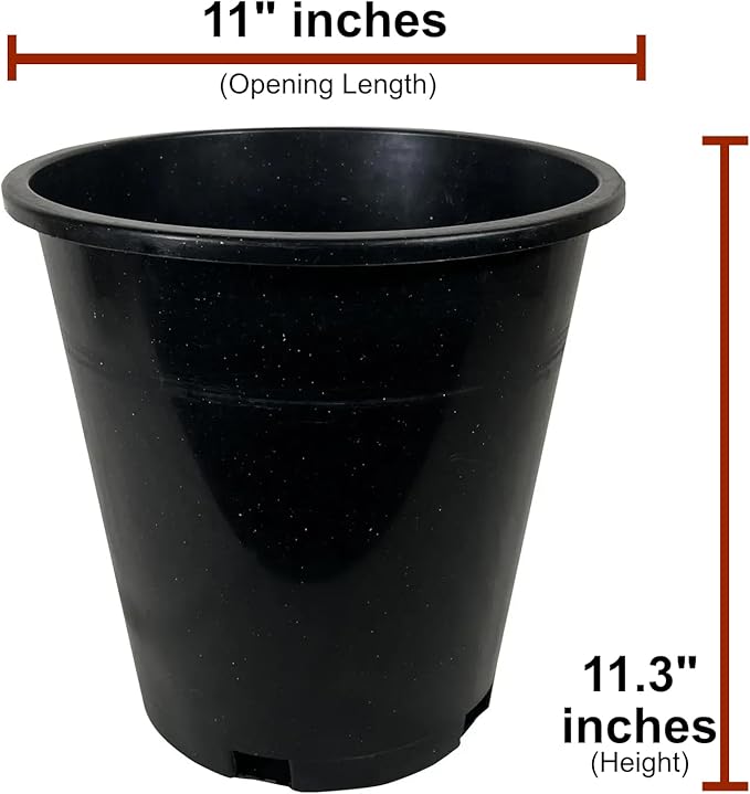 Green Oasis 5 Gallon Nursery Pots (15-Pack) - Premium Injection Molded Black Plastic Plant Pots, Heavy Duty Commercial Grade with Drainage Holes - Perfect for Vegetables, Trees & Transplanting