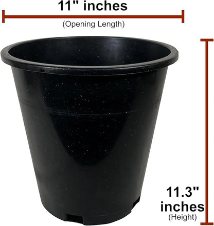 Green Oasis 5 Gallon Nursery Pots (15-Pack) - Premium Injection Molded Black Plastic Plant Pots, Heavy Duty Commercial Grade with Drainage Holes - Perfect for Vegetables, Trees & Transplanting