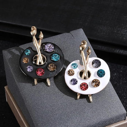 ONLYJUMP Painter Palette Brooch Pin for Women Girls Dainty Colorful Paint Palette Brush Artist Painter Lapel Pin Gift Jewelry Art Teacher Hat Bag Suit Tie Birthday Xmas Badges Painting Lovers Jewelry Gift
