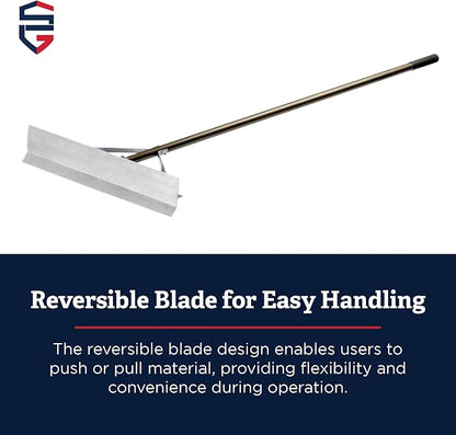 Standard Golf Magnum Lute - 36'' Reversible Flat Head Rake | Used for Golf Courses, Ball Fields, Asphalt Work Landscaping & More | 66'' Straight Handle with T Connection for Added Stability
