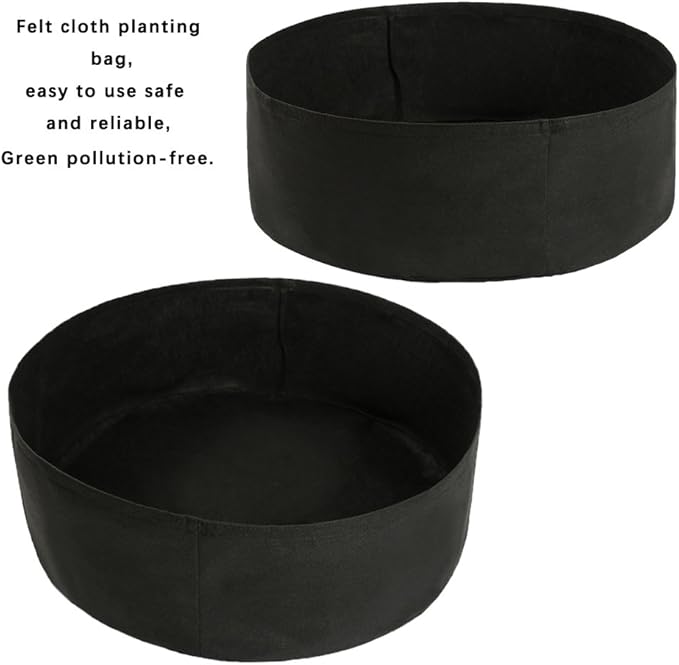 15-Gallon Raised Bed, Round Grow Bag Diameter 24" Height 8" Made of Growth Friendly Felt for Nursery Garden and Planting Grow (Black)