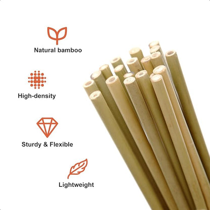 Bamboo Stakes 4FT Garden Stakes Plant Stakes for Indoor and Outdoor Climbing Plants Poles Sticks Support Tomatoes Eggplants Beans 25 Pack