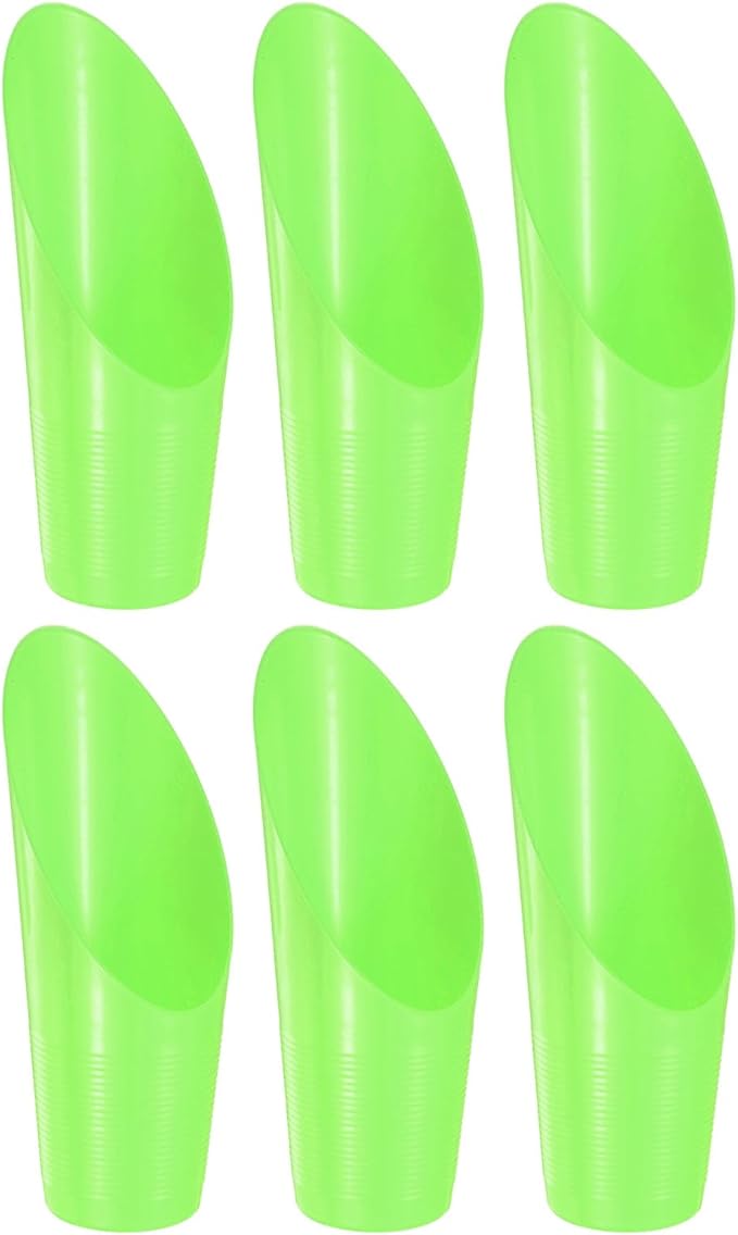 6-Pack Bonsai Soil Scoops, Plastic Garden Soil Scoops Bucket Shovel Potting Scoopers for Transplanting/Flower Planting/Plant Succulent, Colorful Small Gardening Tools [Green]