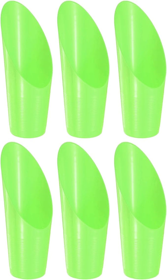 6-Pack Bonsai Soil Scoops, Plastic Garden Soil Scoops Bucket Shovel Potting Scoopers for Transplanting/Flower Planting/Plant Succulent, Colorful Small Gardening Tools [Green]