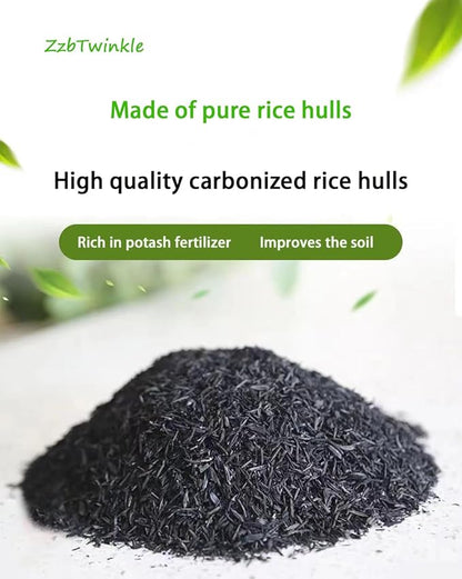 Carbonized Rice Hulls for Plants 4QT Horticultural Organic Activated Charcoal,Soil Amendment for Flowers Vegetables Fruit Trees