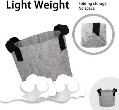 Grow Bags,Growing Pot Bags Garden Grow Bag Indoor Outdoor Fabric Aeration Plant Pot Container Flower Vegetable Pouch (Light Gray,15Gallon)
