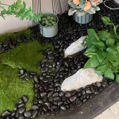20lbs Large River Rocks for Landscaping, 3-4" Black Pebbles for Garden Design, Hand-Picked Smooth Stones for Fish Tank, Flower Pots, Indoor Water Fountains, Pathways, Backyard