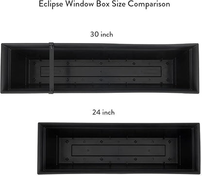 The HC Companies 30" Eclipse Plastic Window Box 7.76"x29.98"x6.57" in Black Color