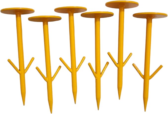 6 Yellow Arrow Survey Markers | Survey Stakes | Property Line Markers | Land Marker in Yellow Color | Ground Markers Stakes