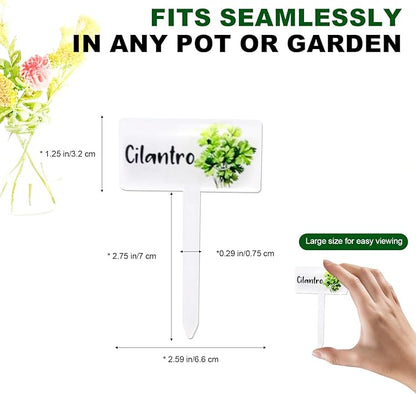 24Pcs Acrylic Plant Labels, Plant Markers and Garden Markers, Water-Resistant Plant Tags for Outdoor Garden, Herb Signs for Succulents, Vegetables, Seedlings