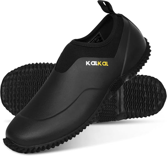 Kalkal Men's Rain Boots, Waterproof Garden Shoes, Neoprene Rubber Footwear for Camping, Lawn Care, Gardening and Yard Work(Size 6-14)
