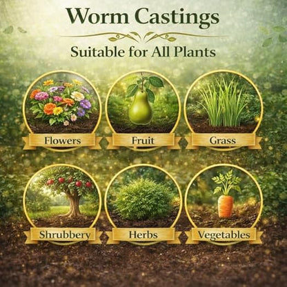 Worm Castings for Plants, 1 QT (1.5lbs). Organic Soil Rebuilder and Plant Fertilizer.
