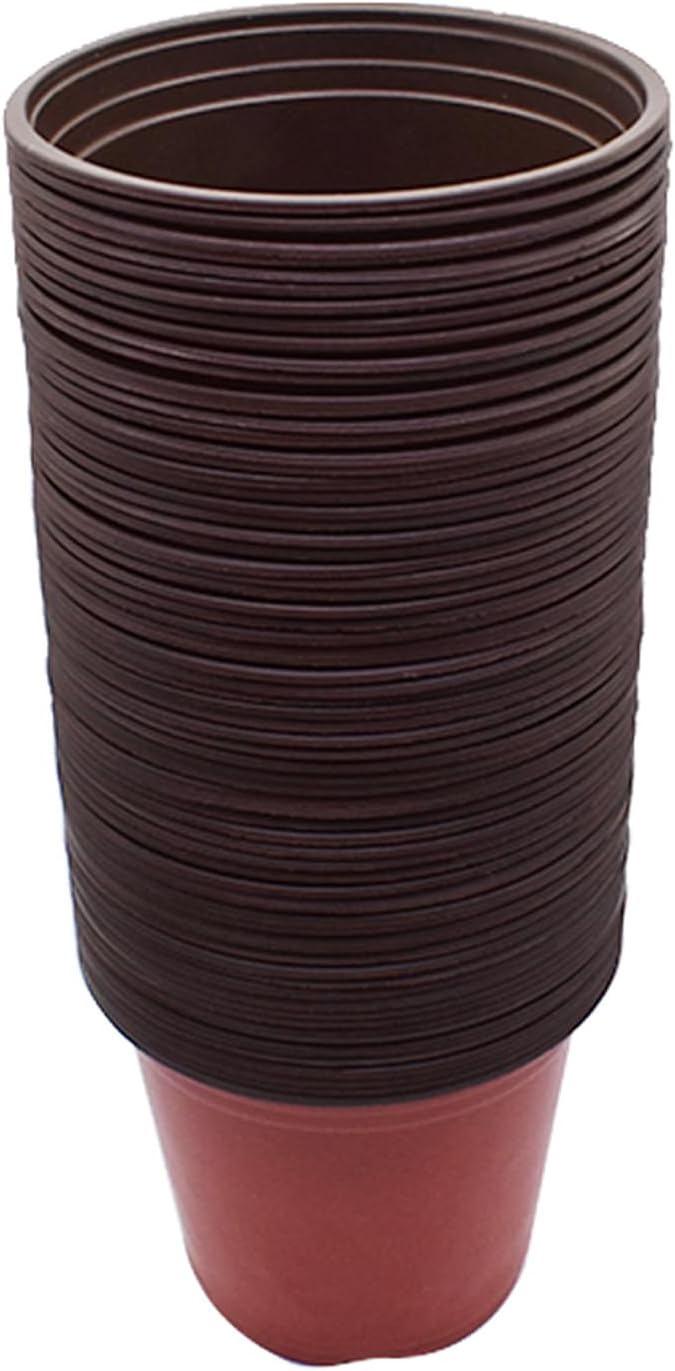 7" Seedling Pots Plastic Plant Containers Suit for Seeds Germination, Succulents Planting, Seeds Starting - 100 Pcs