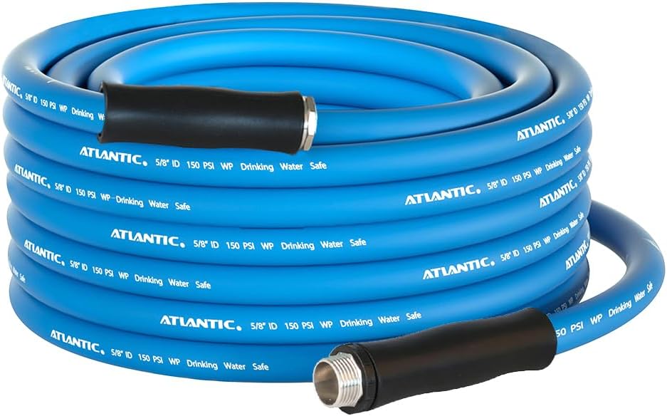 Atlantic RV Drinking Water Safe Hose 50 ft Short Garden Hose Extension: Lead, BPA, Phthalate-Free, and PVC-Free.