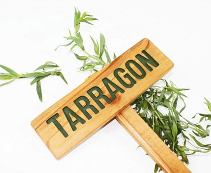 Tarragon Herb Garden Sign, Painted & Oil Sealed Cedar Wood: Hand Routed, Herb Plant Marker, Garden sign, Custom Garden Sign,
