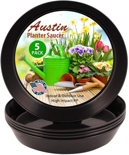 Saucers 10 Inch (8.3 Inch Base) Case of 100 Plant Saucers - Black Colored Polypropylene Made in USA