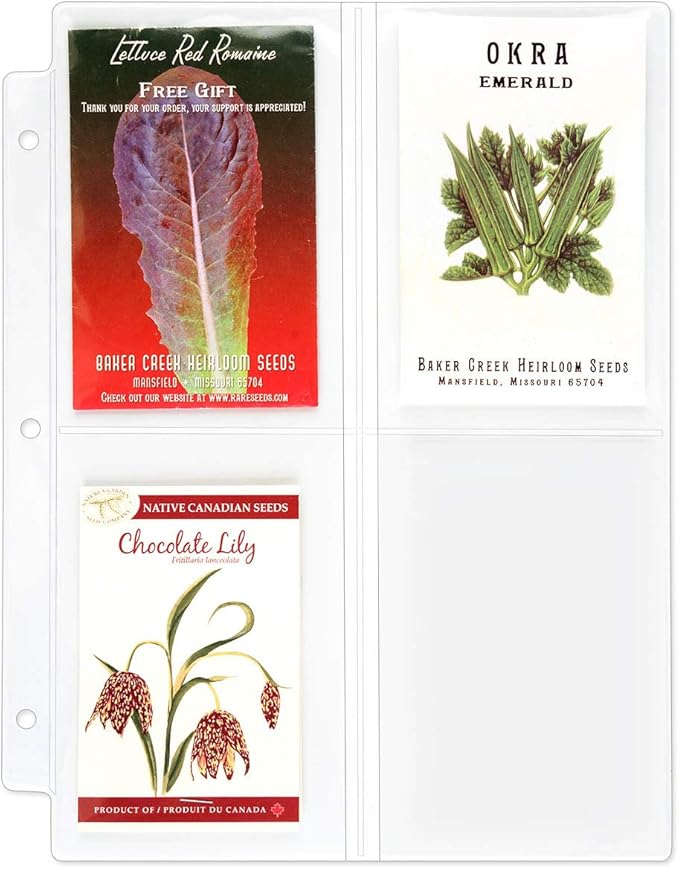 StoreSMART Seed Packet Binder Page - 4 Pockets per Page. 500-Pack. VP201-SEED-500