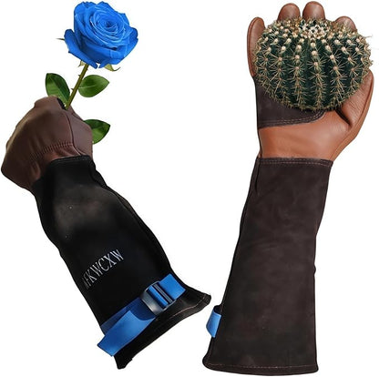 Womens/Mens Gardening Gloves for Rose and Cactus Handling,Cow Leather Garden Gloves Women/Men Thorn Proof