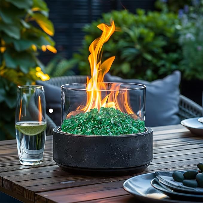 HappyFiller Crushed Glass for Resin Art,Broken Piece Granules,Craft Project,Vase Fillers Candle Holder Aquarium Fishbowl Decor, Succulent Terrarium Pebble Stones,Fire Pit Fireplace,Dark Green 1.3LB