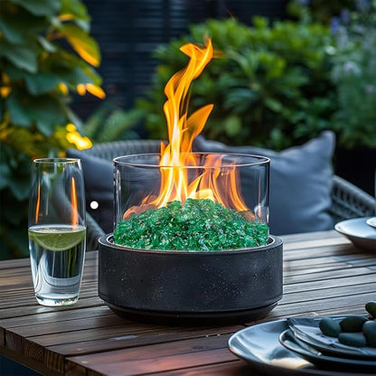 HappyFiller Crushed Glass for Resin Art,Broken Piece Granules,Craft Project,Vase Fillers Candle Holder Aquarium Fishbowl Decor, Succulent Terrarium Pebble Stones,Fire Pit Fireplace,Dark Green 1.3LB