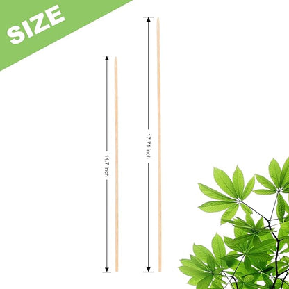Plant Stakes 50 PCS Garden Bamboo Sticks Plant Support Stakes for Indoor and Outdoor Plants, Wooden Sign Posting Flower Pot Garden Stakes(15" 25pcs+17" 25pcs)