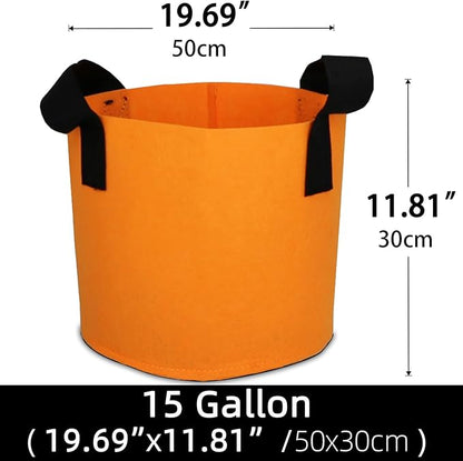 Grow Bags,Growing Pot Bags Garden Grow Bag Indoor Outdoor Fabric Aeration Plant Pot Container Flower Vegetable Pouch (Light Orange,15Gallon)