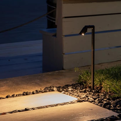 VOLT Innovator 12V Adjustable Cast Brass Path Light (Black) for Low Voltage Landscape Lighting on Outdoor Pathway, Walkway, Garden, Driveway or Patio