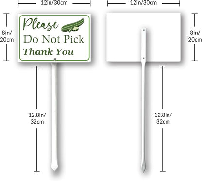 Boylee (8X12) IN Please Do Not Pick Zucchini Thank You Yard Sign With Stake Rustproof Aluminum Fruit Vegetable Signs Stand for Home Orchard Garden Outdoor Decoration