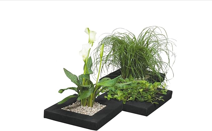 PondH2o Floating Aquatic Water Garden Pond Plant or Flower Fabric Planter Baskets, 10" Square & 10" Round, Floatable Aquatic Water Garden Pond Plant Islands for Ponds and Water Features | Value 2 Pack