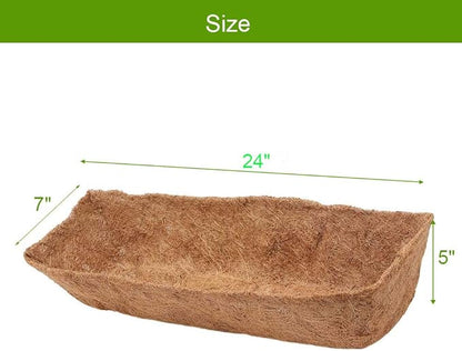 24 Inch Coconut Liners for Planters Horse Trough Coco Liners for Window Box/Hanging Trough Planter