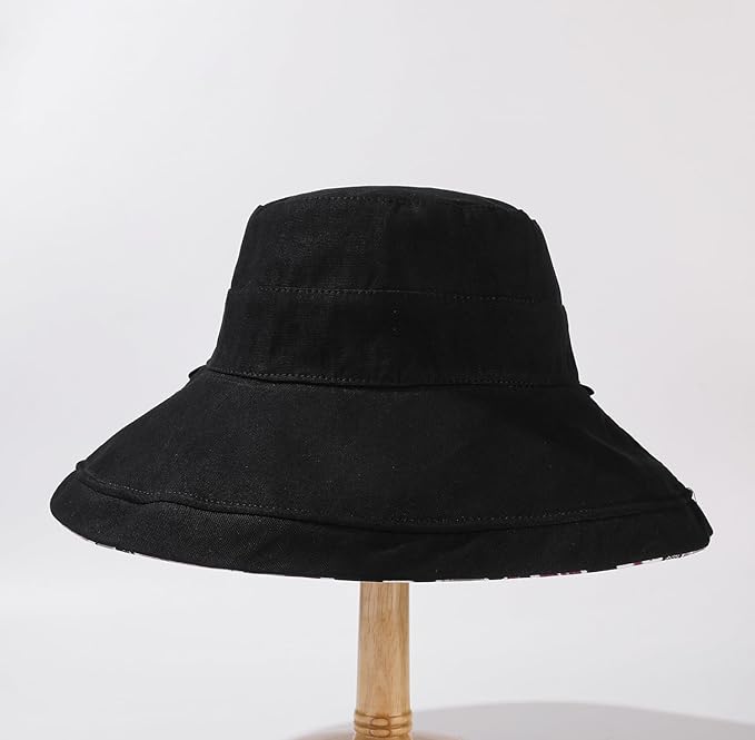 Wide Brim Women Sun Hat Summer Beach Bucket Fishing Hats Metal Wired Edge Packable UV Protection for Hiking Garden Travel