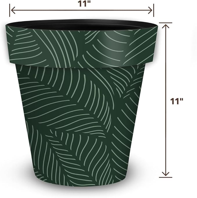 Briarwood Lane Tropical Leaves Medium Planter