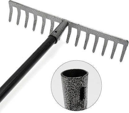 Rake Head Replacement, Heavy Duty Metal Rakes for Lawns, Rake Head Only Without Handle for DIY Gardening Tool. (14-Tines 0.9Lb)