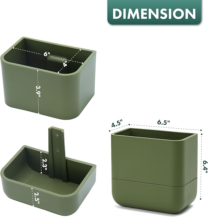 Phoenix Vine 6.5-Inch Wall Mounted Self-Watering Planter Pot for Indoor Houseplants and Herbs | Hanging Planter for Window Sills, Bathroom Walls, Home & Office Décor, Olive, Set of 2, 01-WP-C-2