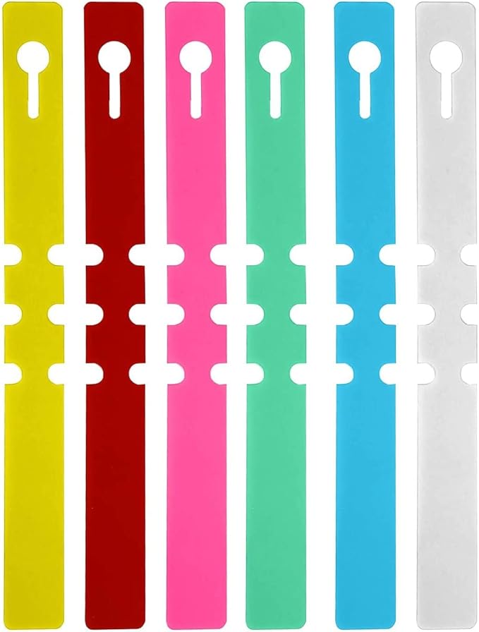 KINJOEK 1200 PCS 6 Colors Plant Tags Labels, Hanging Adjustable Wrap Around Waterproof Plastic Plant Tags Markers for Garden Outdoor Indoor Plants Flowers Tree Identifying Various, 2x20cm