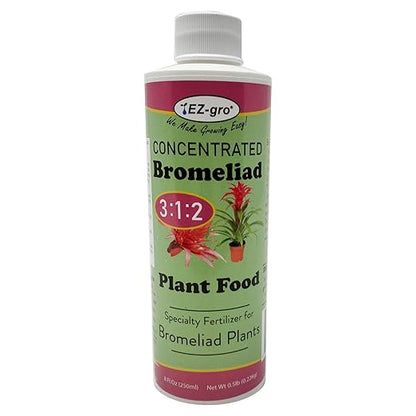 Professional Liquid Bromeliad Fertilizer by EZ-gro | 3:1:2 Ratio of Concentrate Indoor Plant Fertilizer for Your Bromeliads Live Plant | 8 oz Bottle
