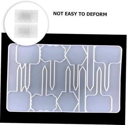 2pcs Silicone Plant Label Mold Epoxy Molds for Markers and Reusable Silicone for Floral Tags and Herb Labels Easy to Use for Crafting