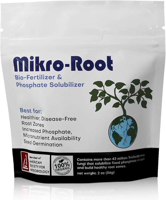 Mikro-Root, Trichoderma Fungi for Healthier Root Management. Solubilize Fixed Phosphate in The Soil to be readily Available to Plants (2 oz)