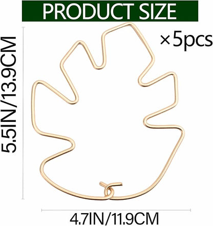 Monstera Plant Stem Support System - 5 Piece Set (5.5x4.7in) | Durable Plant Support Stakes for Climbing Plants & Fishbone Cactus | Ideal Leaf Stabilizer for Indoor Plants & Monstera Care