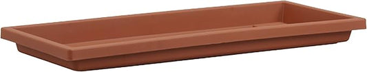 The HC Companies Venetian Rectangular Plant Tray - Lightweight Plastic Plant Saucer - Plant Drip Trays for Drainage - UV Resistant Pot Saucer for Indoor & Outdoor Use (17.5" Clay, Pack of 1)