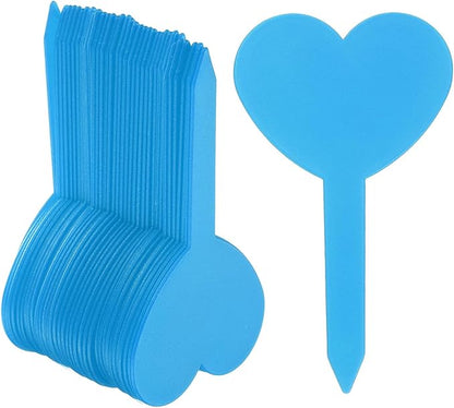 HARFINGTON 100pcs Plastic Plant Labels 3.26" x 1.97" Reusable Waterproof & Sun-Proof Garden Tags for Nursery Potted Herbs Flowers, Light Blue