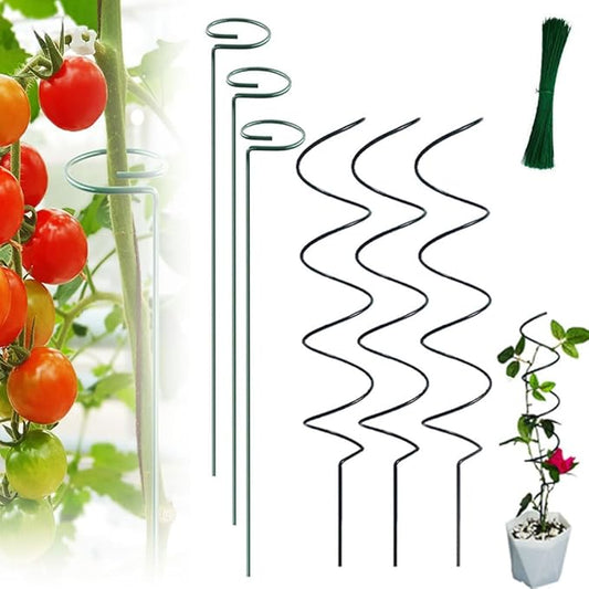 Tomato Twist Stake, 2025 Premium Tomato Stakes and Supports,Metal Plant Support Garden Stakes,Spiral Plant Support for Potted Plants Tomato,Climbing Plant Stakes Tower Plant Supports (Mix*6)