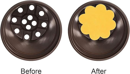 PATIKIL 5 Inch Plant Pot Hole Pad, 30 Pack Non-Woven Fabric Flower Shape Bonsai Bottom Soil Mat, Yellow