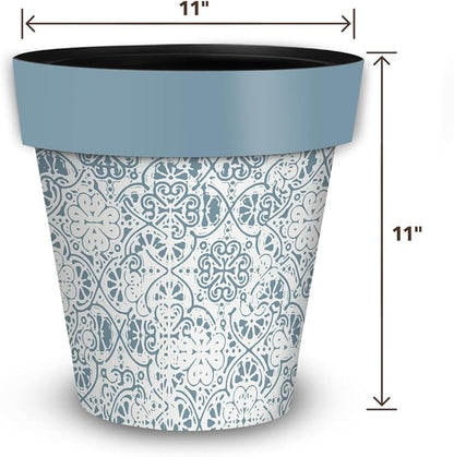 Briarwood Lane Ornamental Blue and White Medium Planter