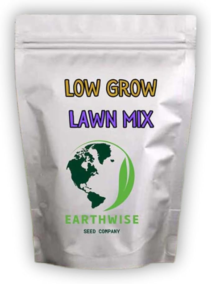Earthwise Low Grow No Mow Grass Seed – Clover and Fine Fescue Alternative Lawn Mix, Organic, Low Maintenance, Drought Tolerant, Pet Safe – Covers 1,000 sq ft Overseed, 400 sq ft Bare, 1 lb