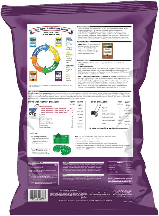 Jonathan Green (11357) Mag-I-Cal Plus Soil Food for Lawns in Alkaline & Hard Soils - Soil Amendment for Grass (15,000 Sq. Ft.)