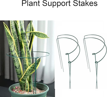 Plant Support Stakes,10Pack Metal Garden Plant Stake,Green Plant Support Ring Cage for Tomato,Rose,Flowers (10)